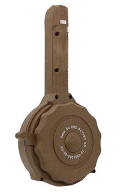 Iver Johnson Drum Magazine for Glock G17, G19, G26, G34 - 9mm 50 Rd.
